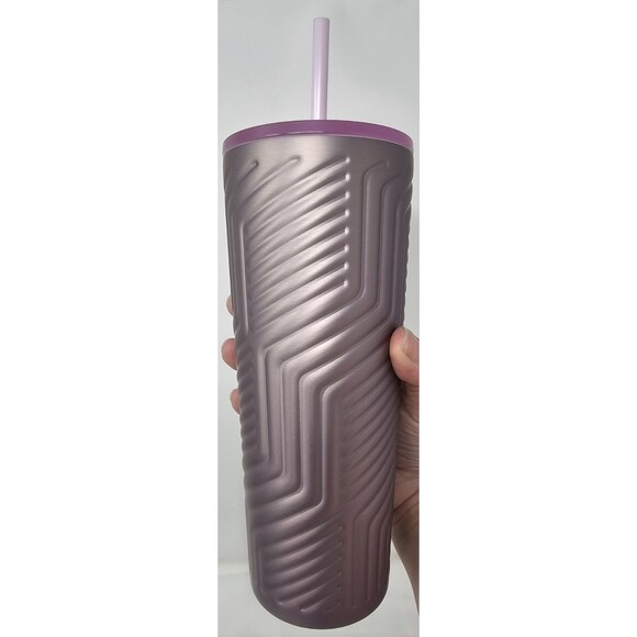 NEW 2025 Starbucks Soft Rose Soft Touch Geometric Stainless Steel 24oz Cold Cup - Picture 3 of 6